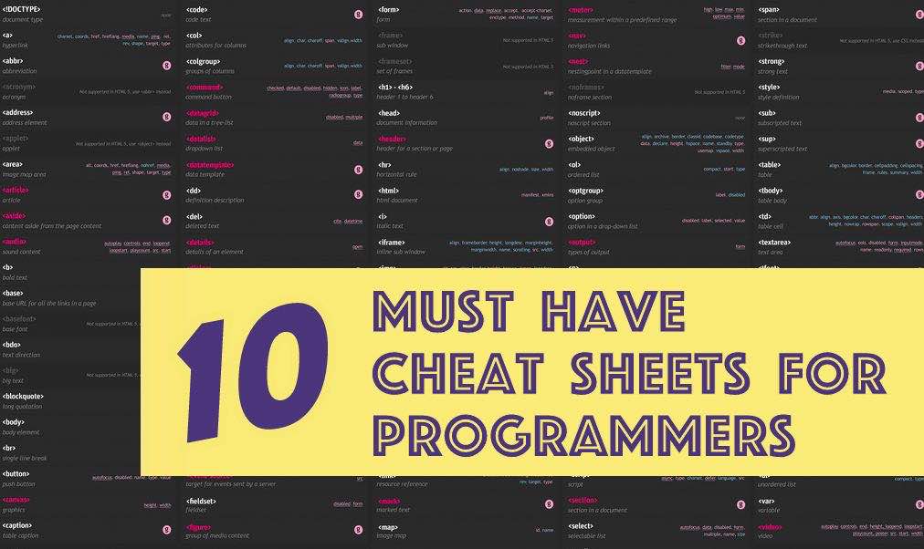 10 Must Have Cheat Sheets For Programmers