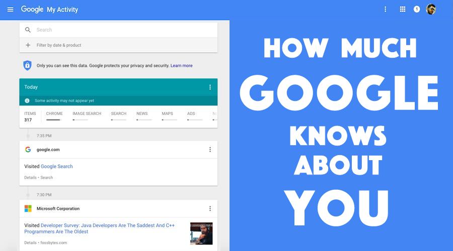 My Activity Dashboard — How To Know How Much Google Knows About You