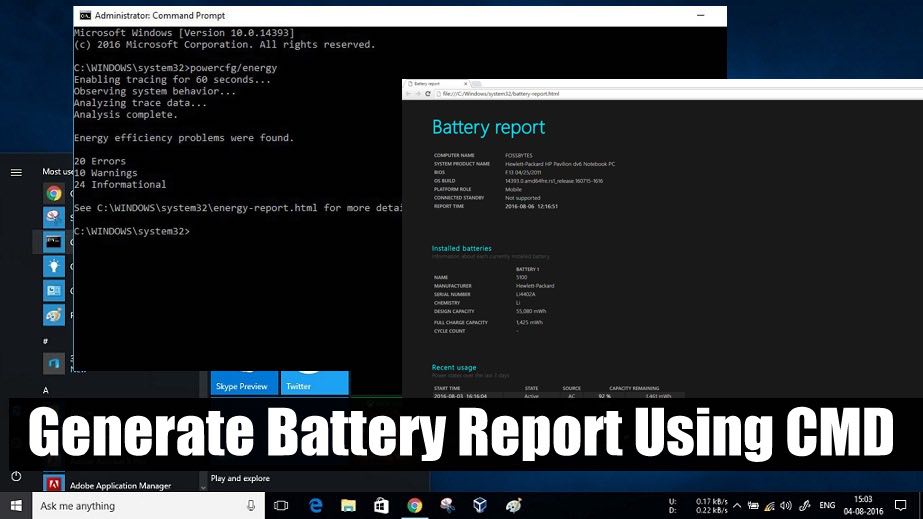 POWERCFG How To Check Battery Health Report And Energy Report In