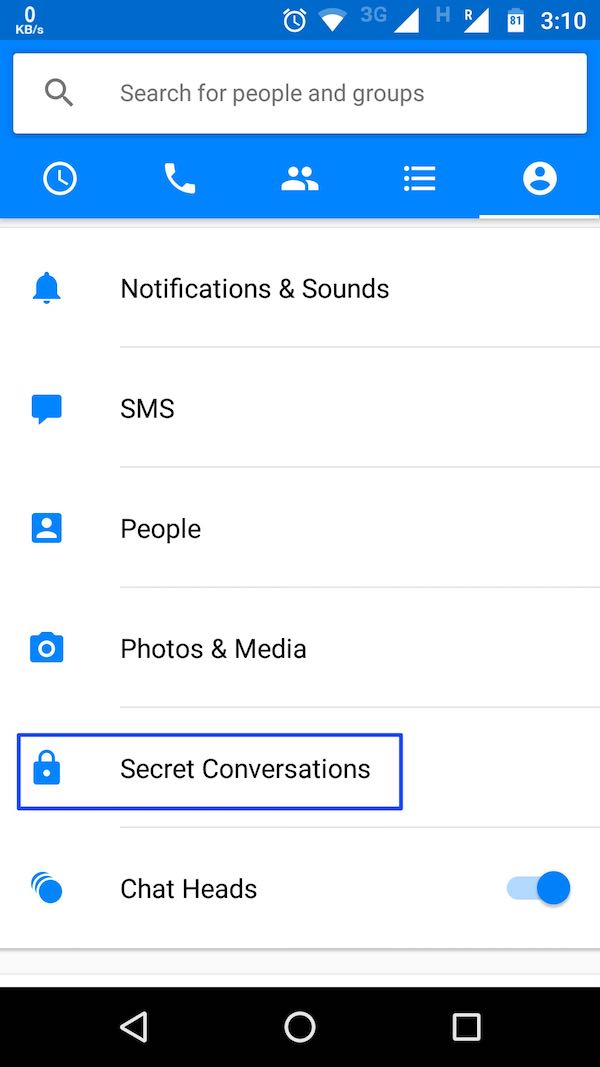 how do i open secret conversations on messenger