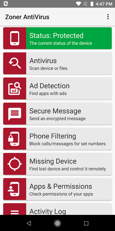 Zoner Antivirus for Android