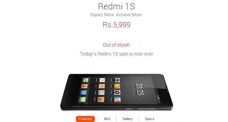 40,000 Xiaomi Redmi 1S Phones Sold in 4 Seconds in India