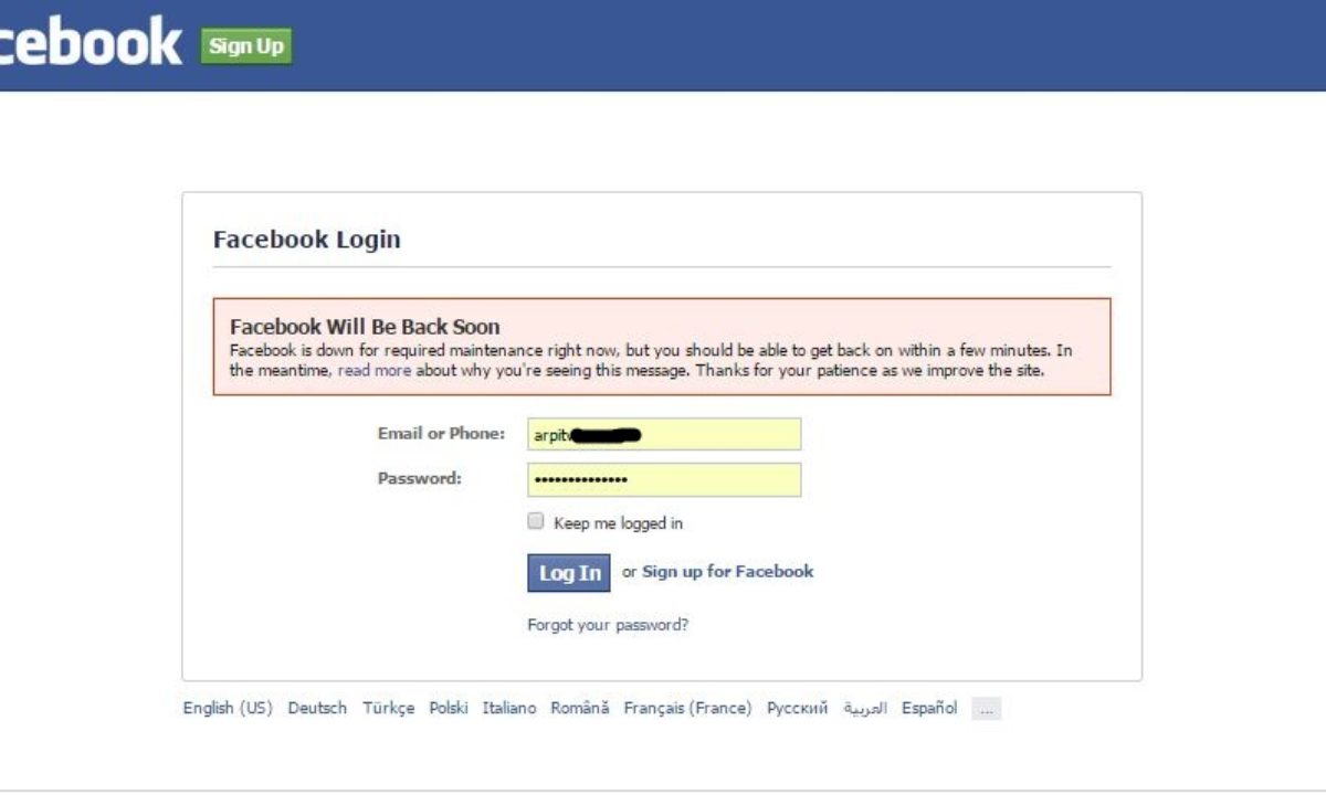 Facebook Is Down For Many Users Right Now (Update: It's Back!)