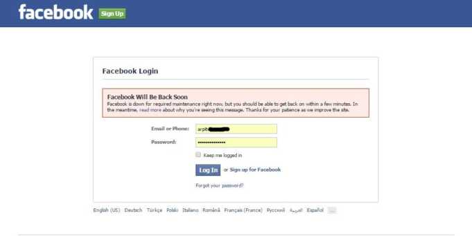 Facebook Went Down Earlier Today For Many Users
