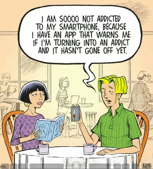 cartoons about cell phone addiction