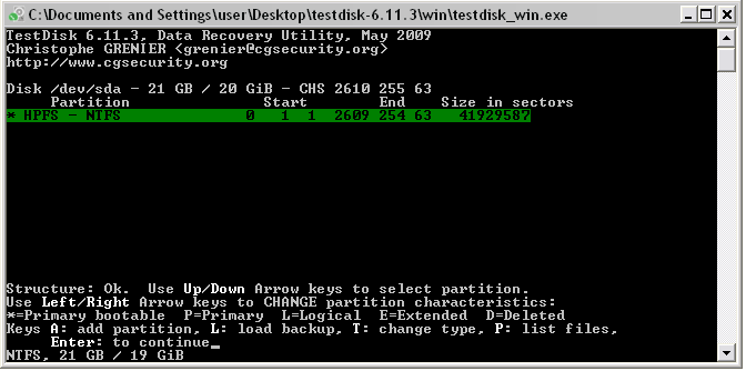 testdisk restore files