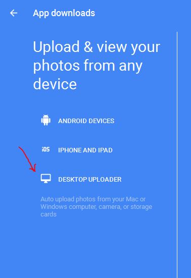 google photo desktop upload