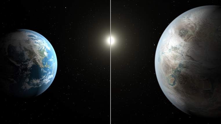 452b artistconcept comparison with earth kepler 