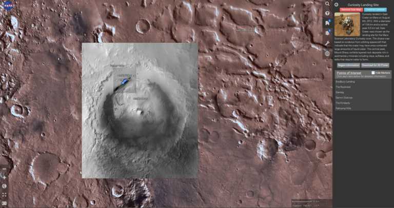 Explore Mars Using NASA’s Mars Trek On Phone and Browser