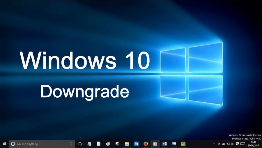 downgrade windows 10 after 30 days