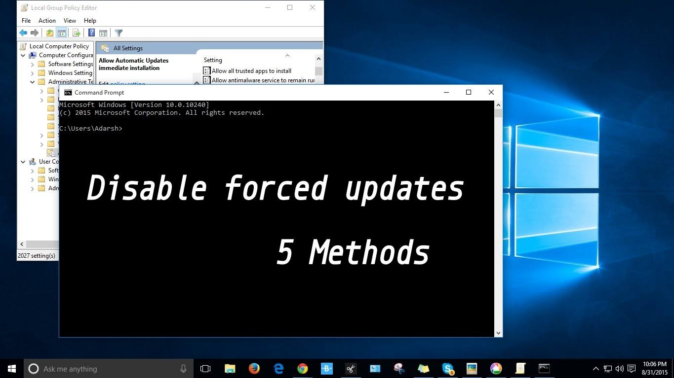 windows 10 updating without permission