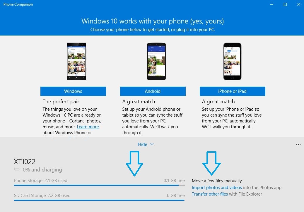 windows 10 phone companion app