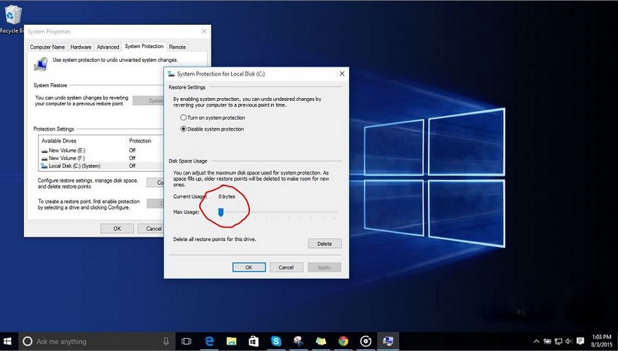 windows 10 system restore