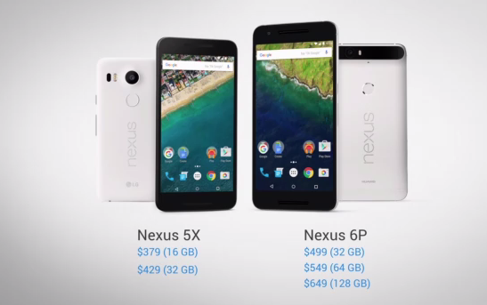 Google Announces Two Nexus LG Nexus and Huawei Nexus 6P