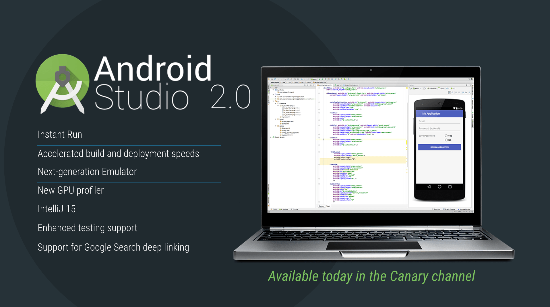 android studio 2.2.3 app template