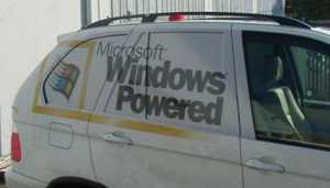 microsoft powered car wrapped window