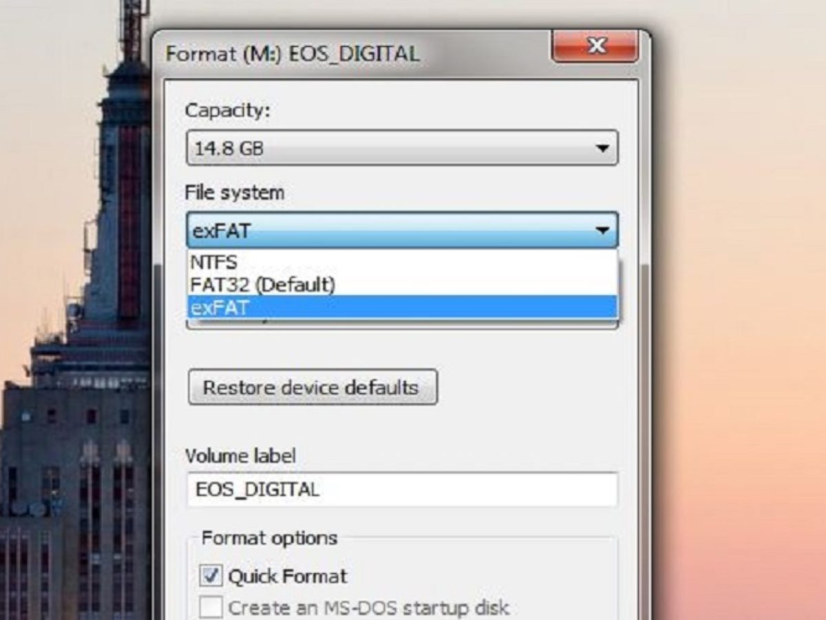 how to format my hard drive to fat or exfat