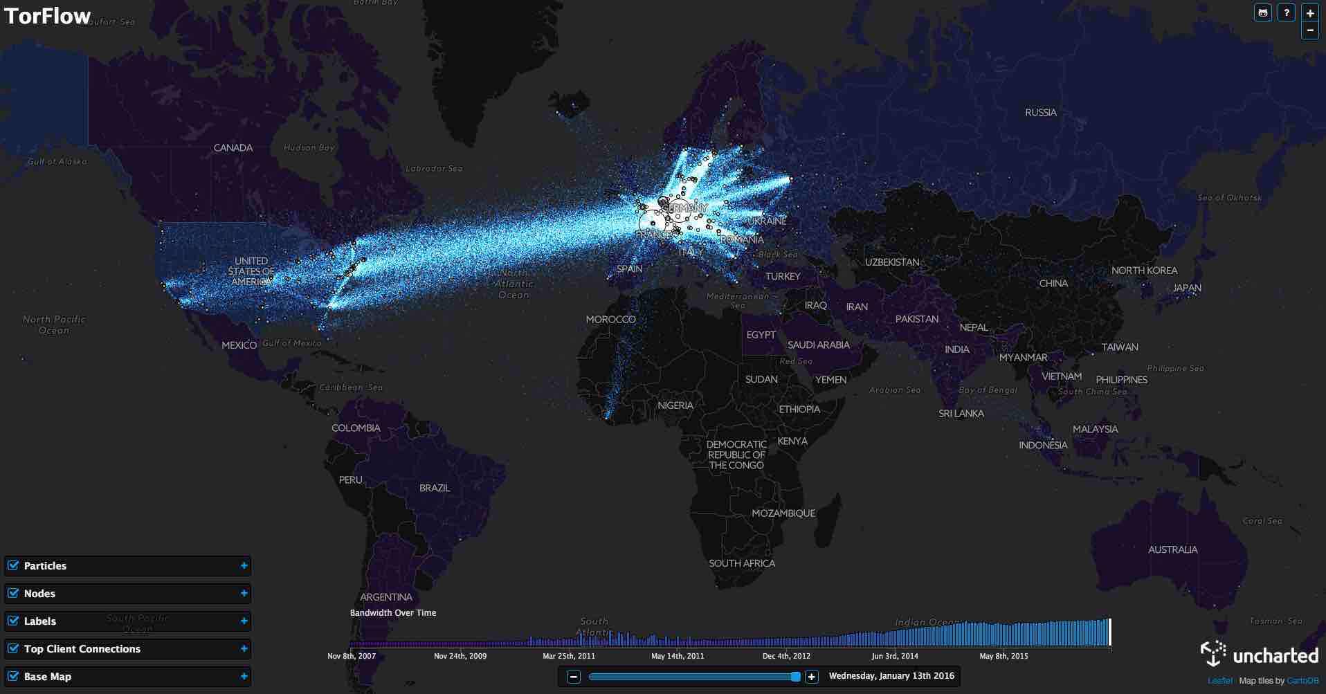 This TorFlow Map Shows How TOR's Data Looks As It Flows All Around The World