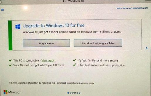 windows 10 upgrade now