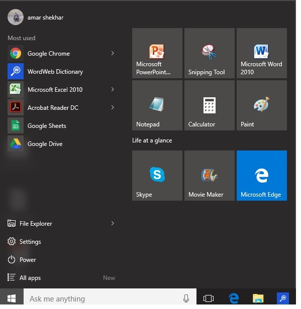 Settings WIndows 10