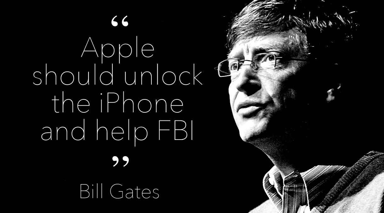 bill gates says apple should unlock shooter iphone fbi