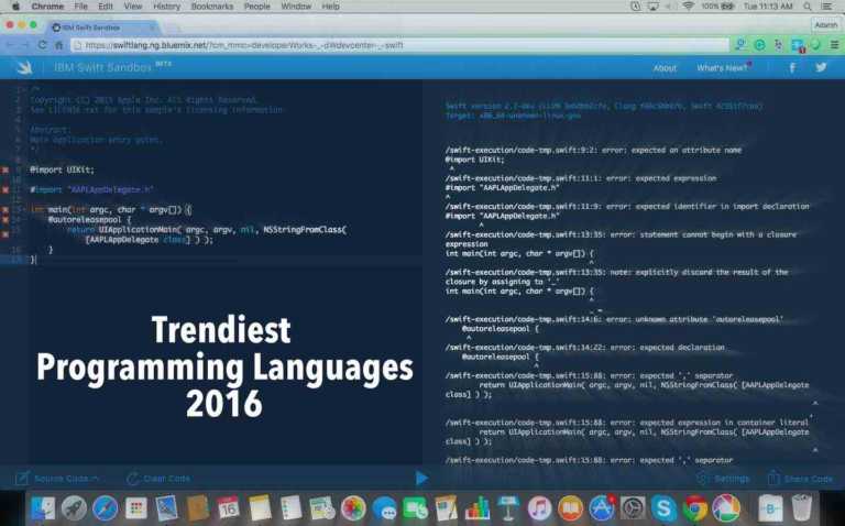 trendiest programming languages 2016