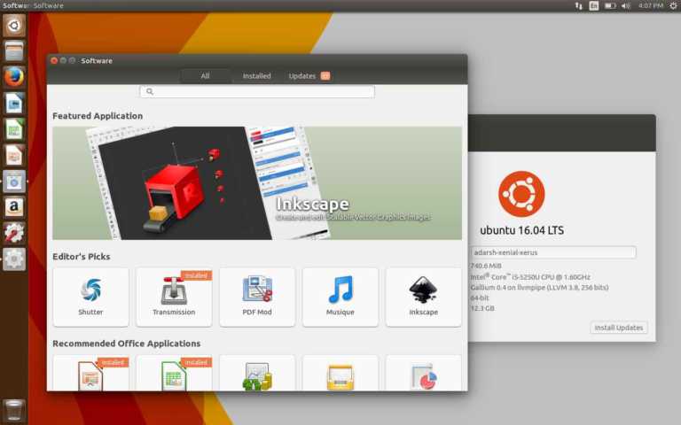 ubuntu 16.04 lts gnome software