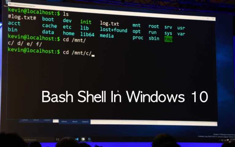 windows 10 bash shell