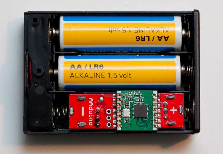 arduino aaduino in a battery box