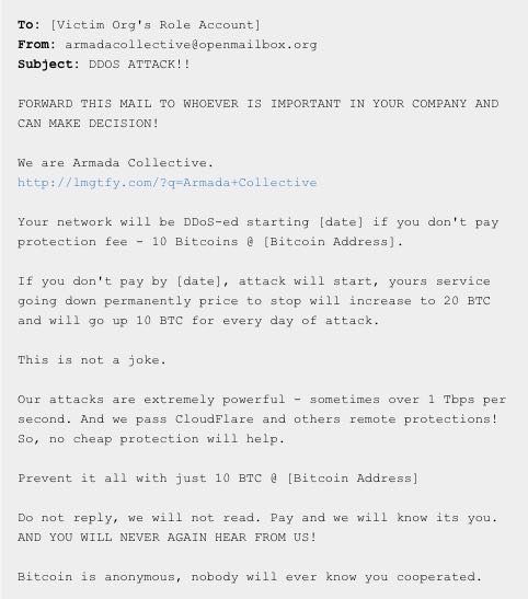 armada collective hackers ddos threat