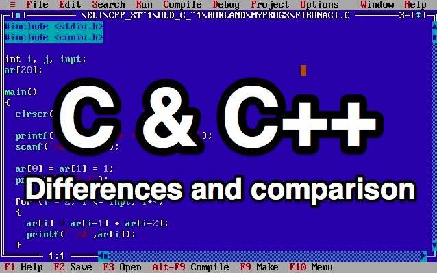 c and c++ differences comparison