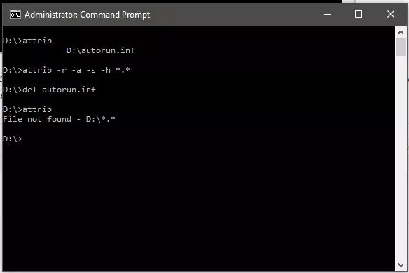 delete virus using command prompt cmd