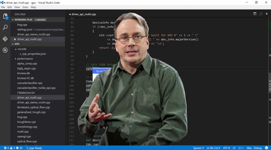 Linus Torvalds in ascii art easy