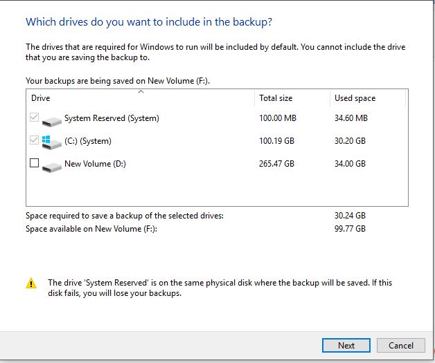 Which drive to backup