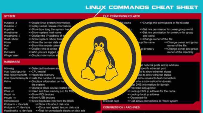 linux command cheat sheet redhat one page