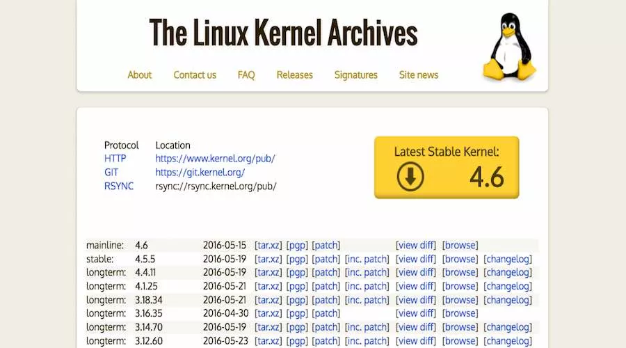linux kernel website