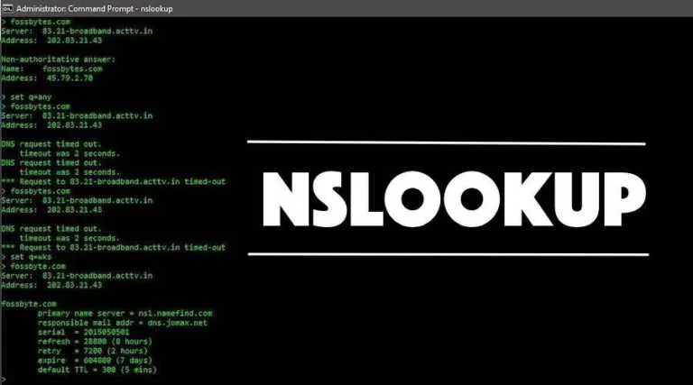 nslookup command dns