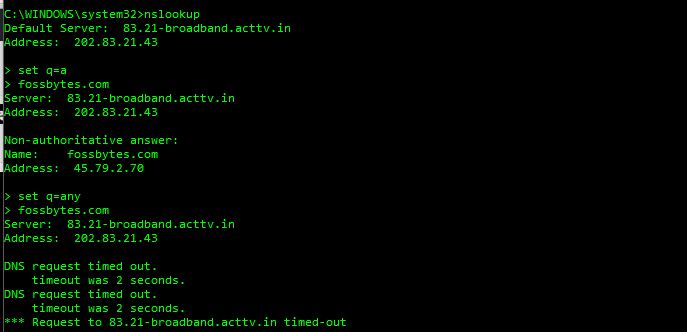 Nslookup не работает dns