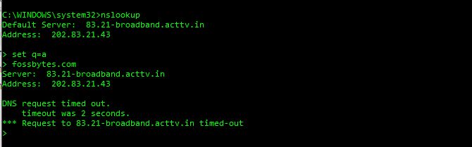 Nslookup не работает dns