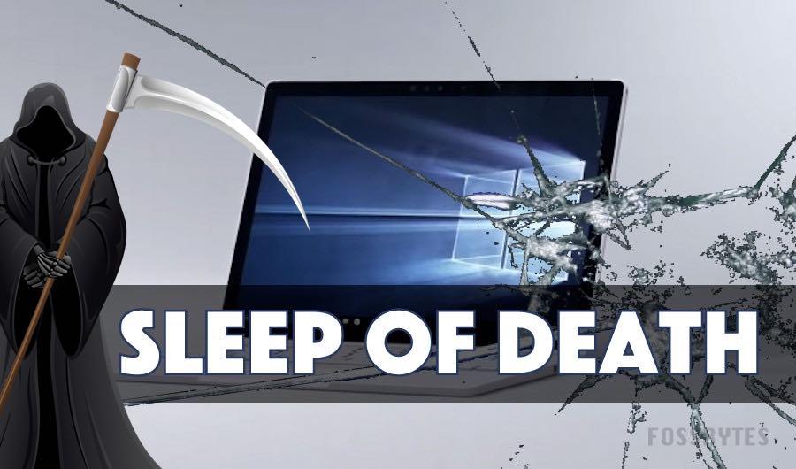 sleep of death bug surface book