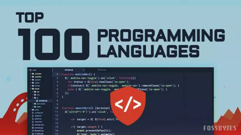 100 most popular programming languages