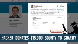 HACKER DONATED BOUNTY TO CHARITY