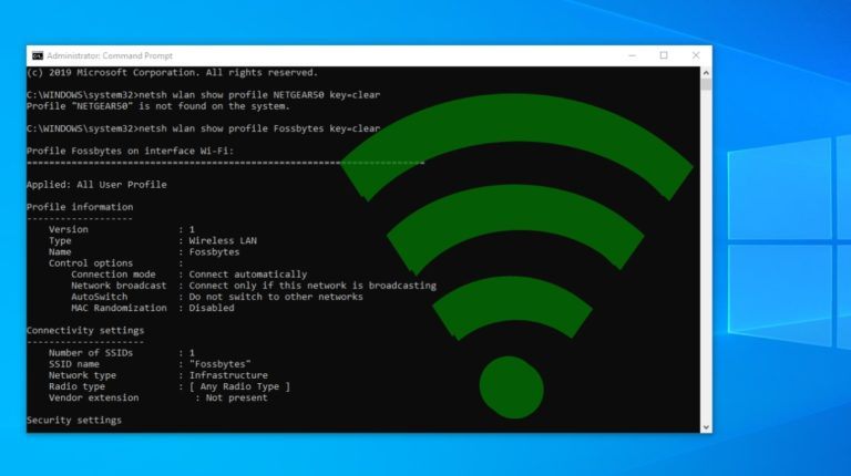 how to find wifi password on windows 10 using cmd