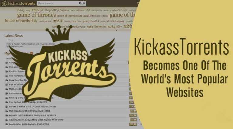 most popular torrent website kickasstorrents