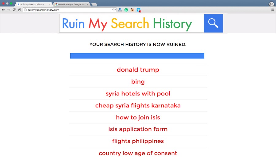 ruin my search history
