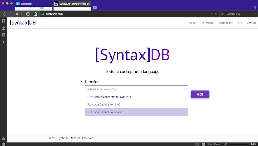 syntaxdb programming syntax search