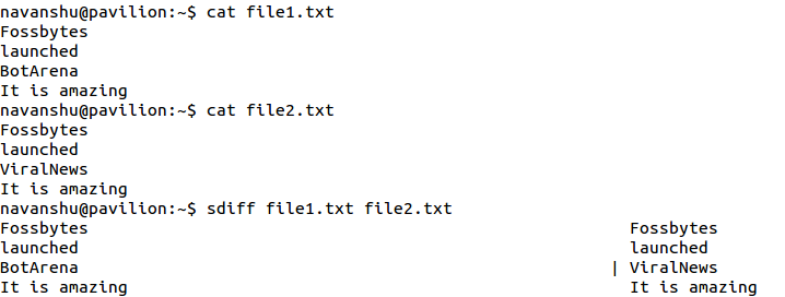 Comparing Files 4-sdiff_command_output