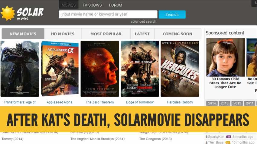 After the Death of KickAss Streaming Website Solarmovie Disappears