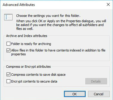 disk cleanup compress your os drive