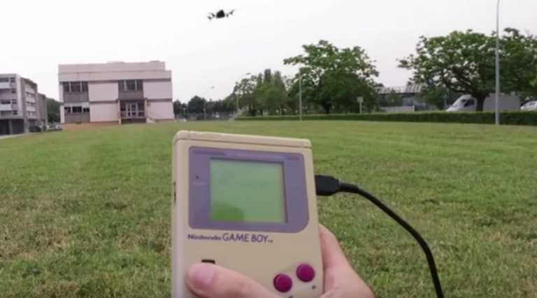 gameboy used to control drone